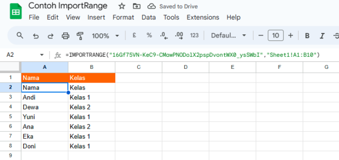 Rumus IMPORTRANGE Untuk Menarik Data Dari File Google Sheet Lain ...